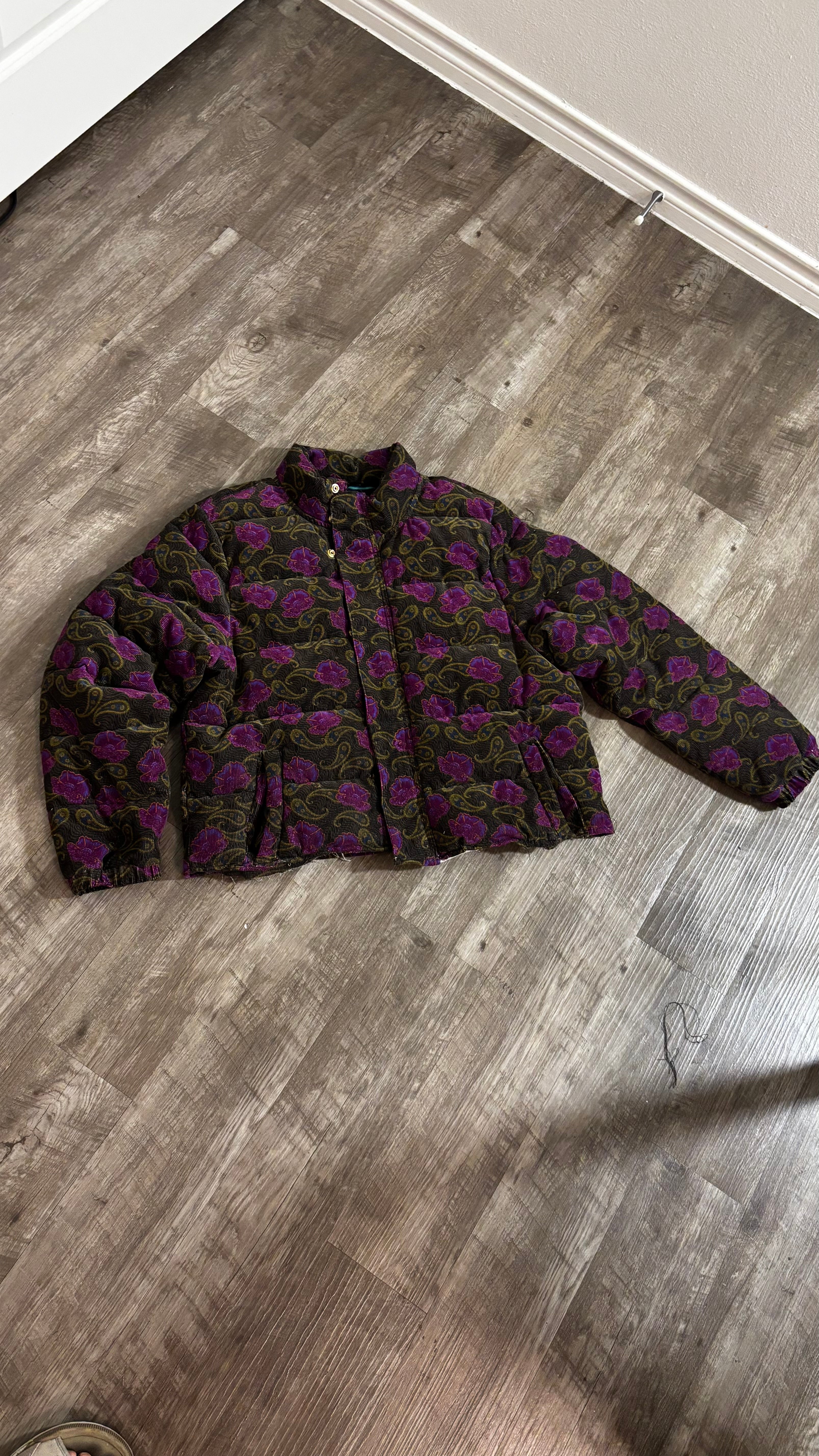 Quilted Floral Jacket ( cropped )
